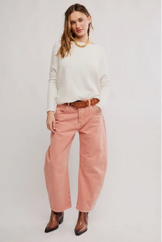 Good Luck Barrel Jean - Desert Petal