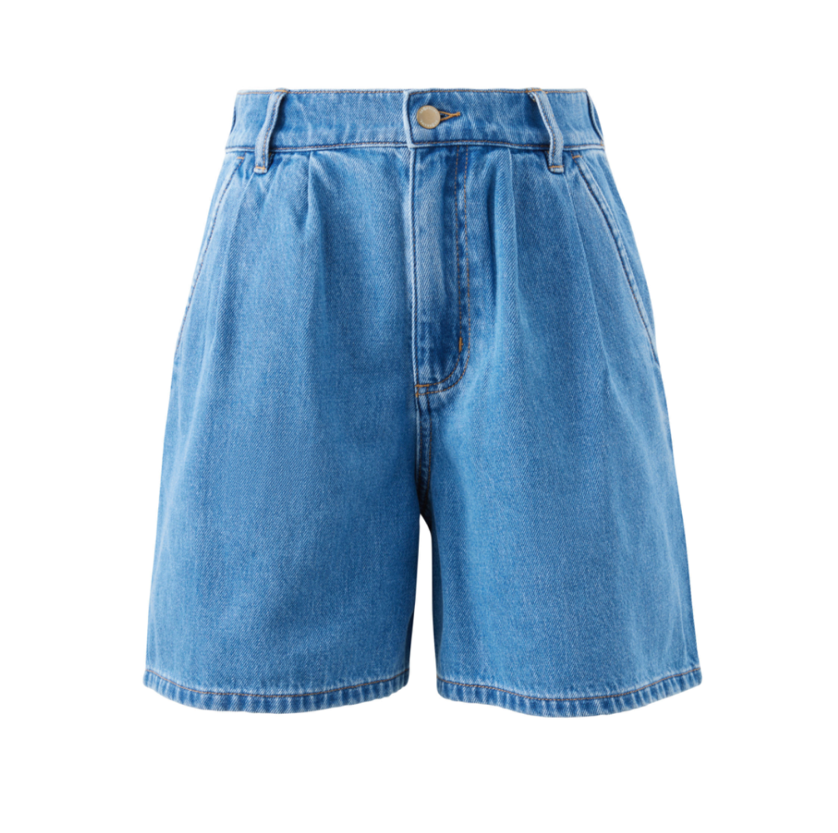 Piper Pleat Front Short Fresh Indigo