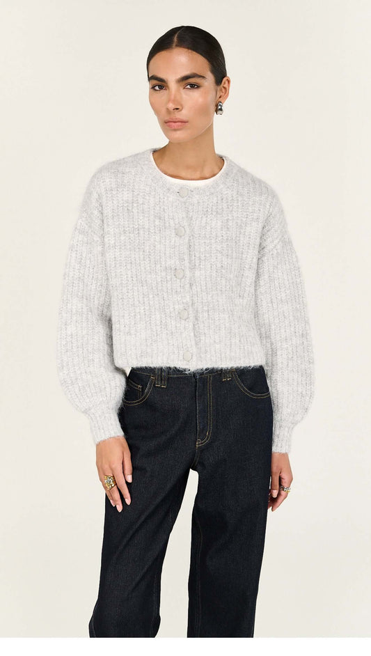 Oslo Grey Marle Cropped Cardigan