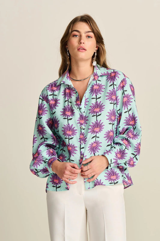 Violet Flower Blouse