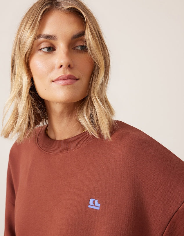 Quinn Slouchy Crew Burnt Toffee