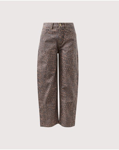 Harper Barrel Jean Leopard