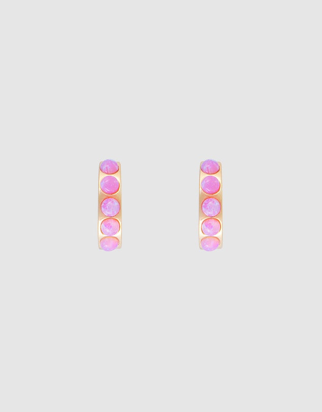 Pink Opal Crystal Huggies