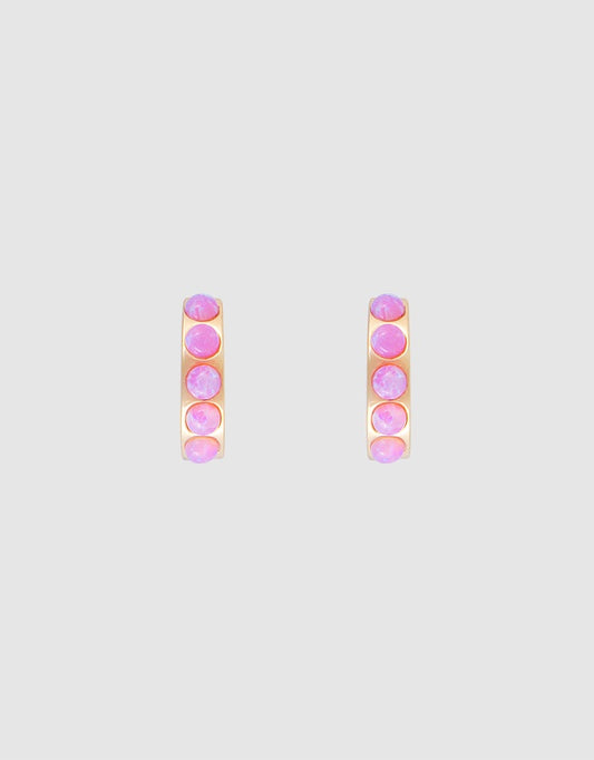 Pink Opal Crystal Huggies