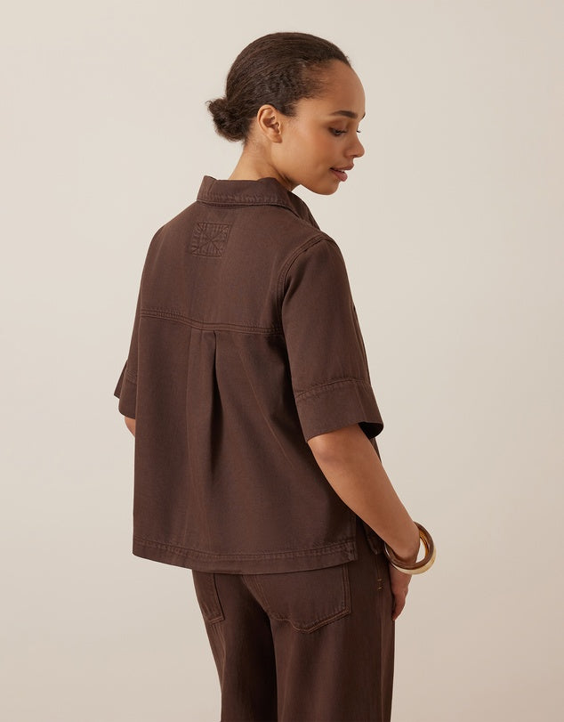 Noa Short Sleeve Shirt Chocolate