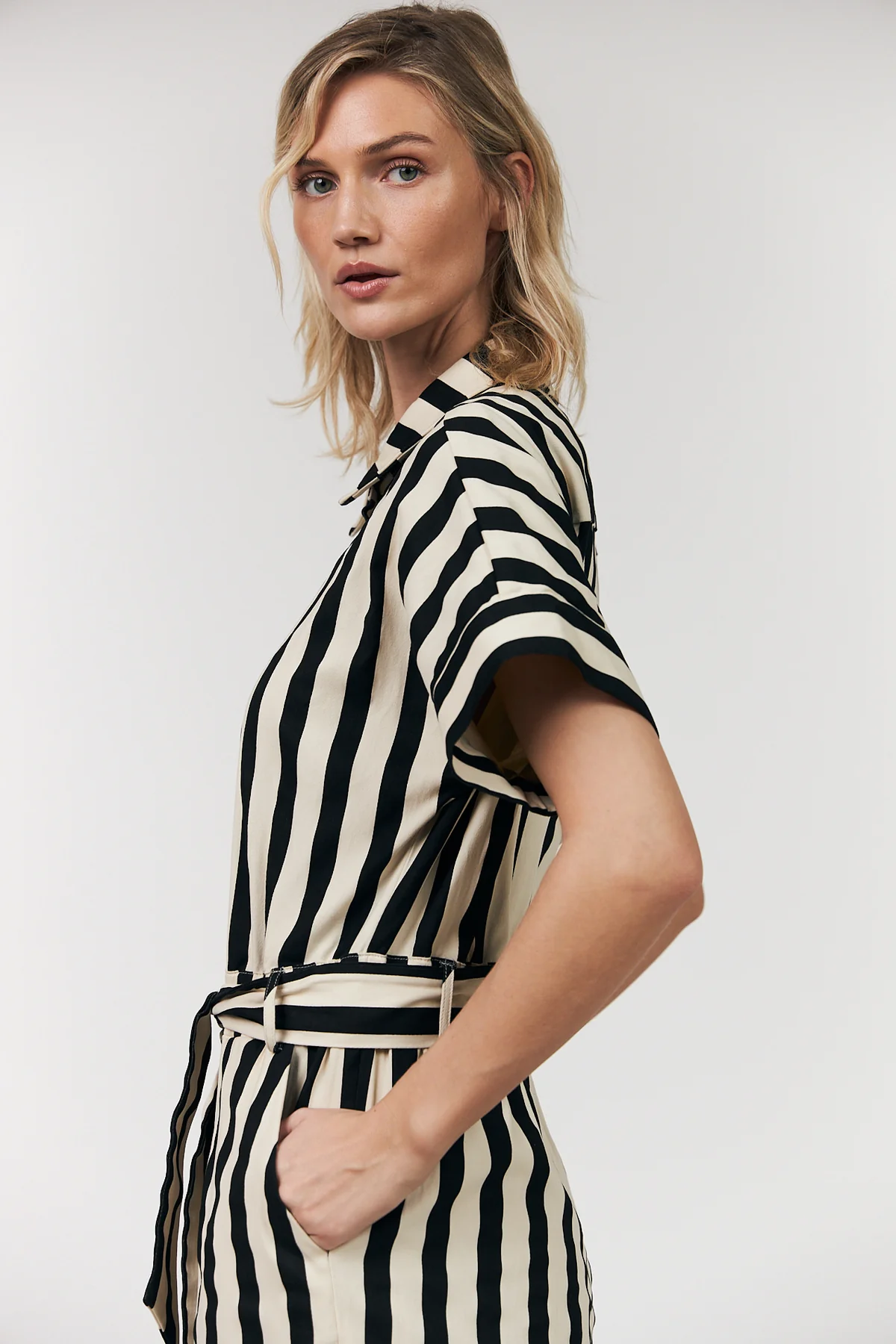 Black Stripe Jumpsuit