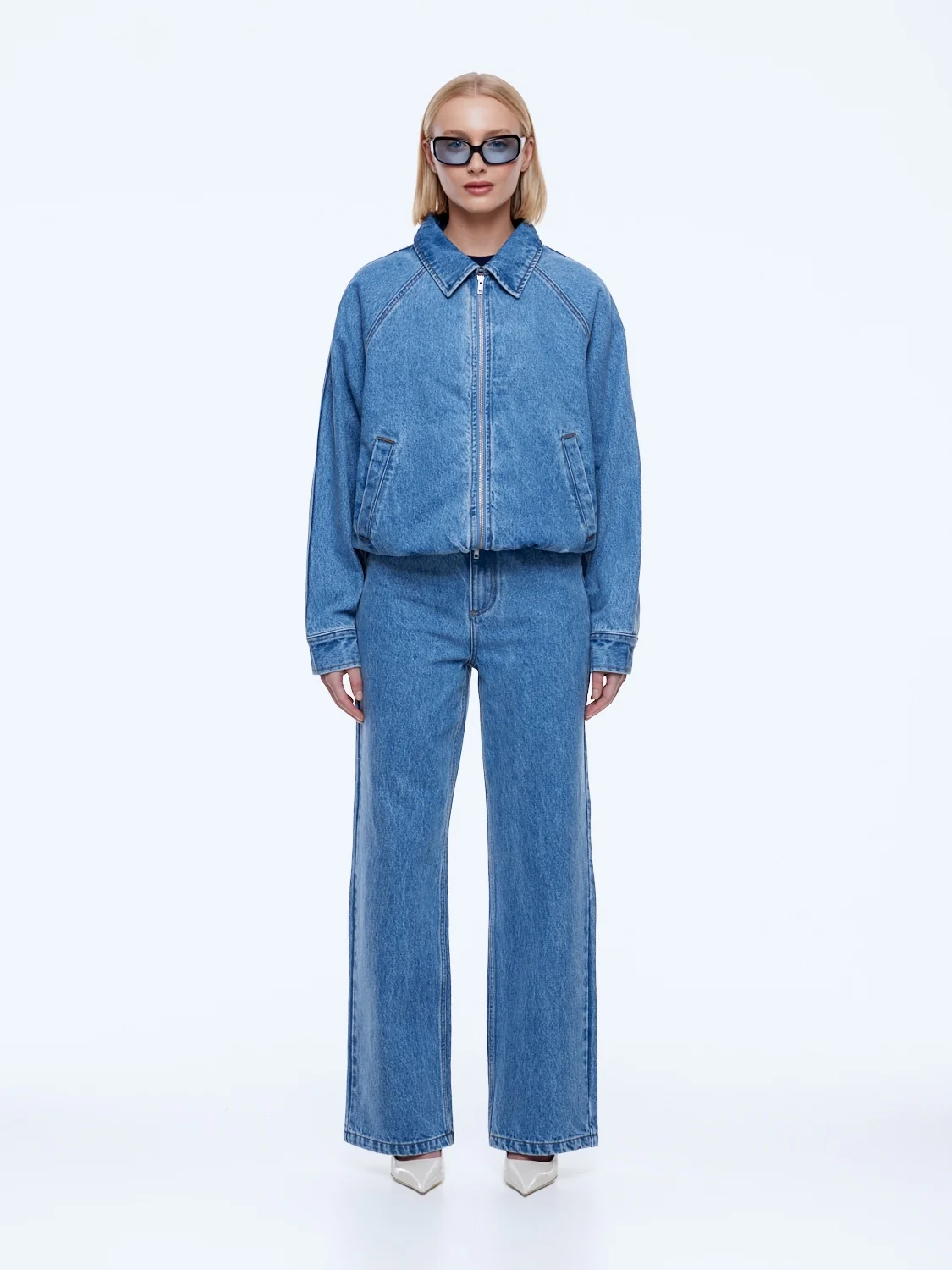 Billy Denim Bomber- Light Indigo