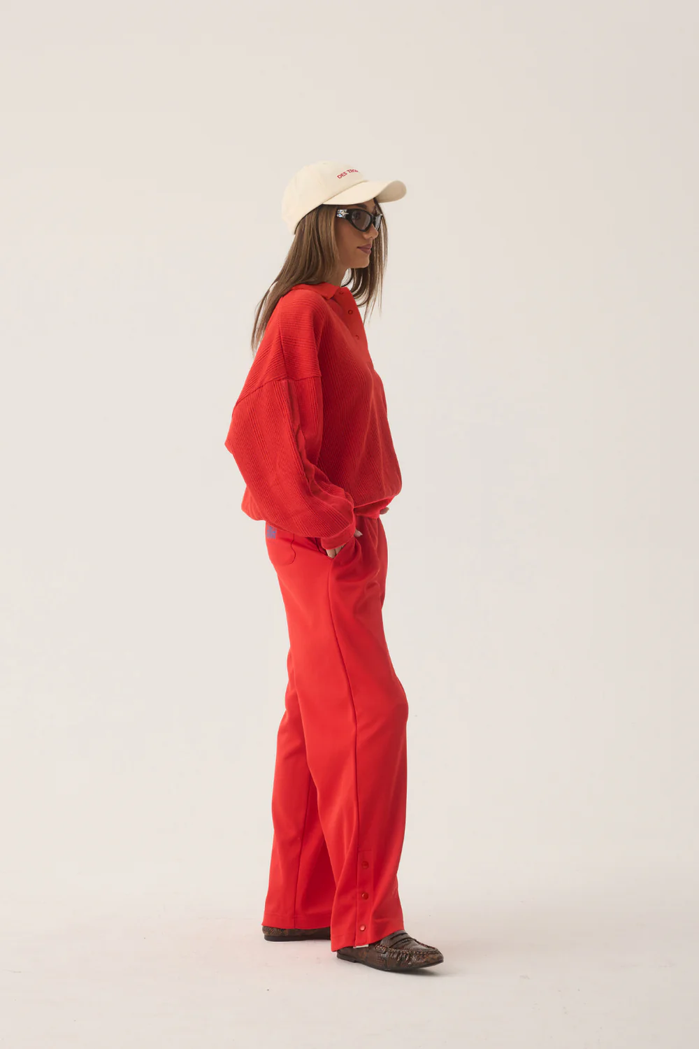 Tiva Waffle Sweatshirt Apple Red