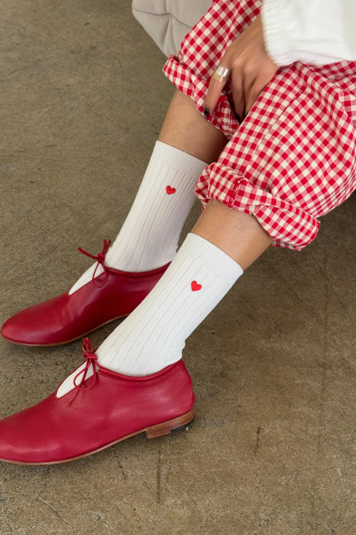 Embroidered Her Socks Mc Cotton White