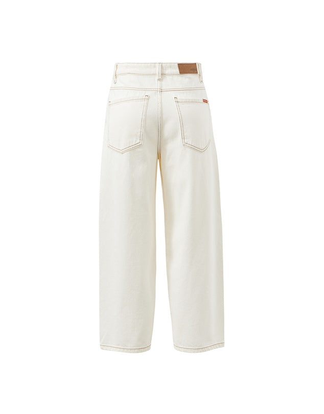 Maggie Tapered Barrel Jean - Fresh Ecru