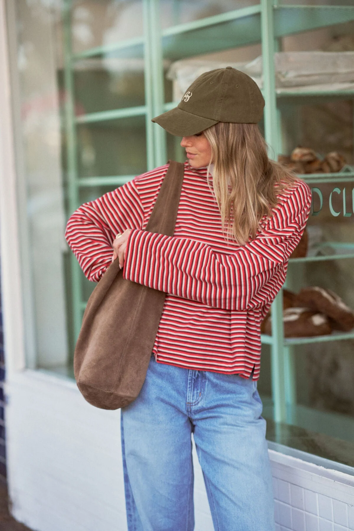 Beau Long Sleeve Slouchy Tee Mulberry Red Stone