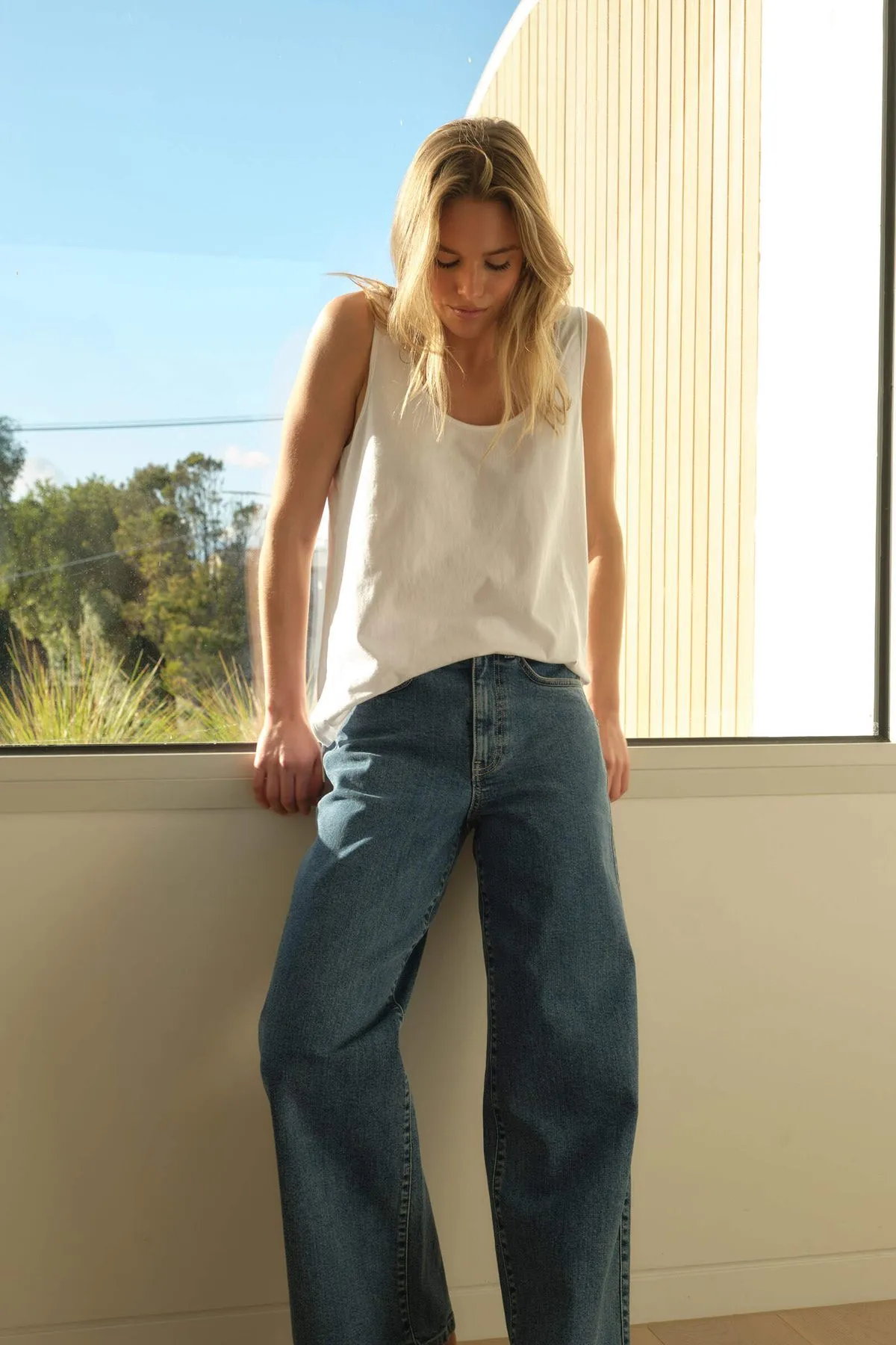 Bloom Slouchy Scoop Tank White