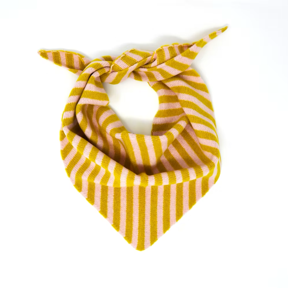 Light Pink Mustard Stripe Neckerchief