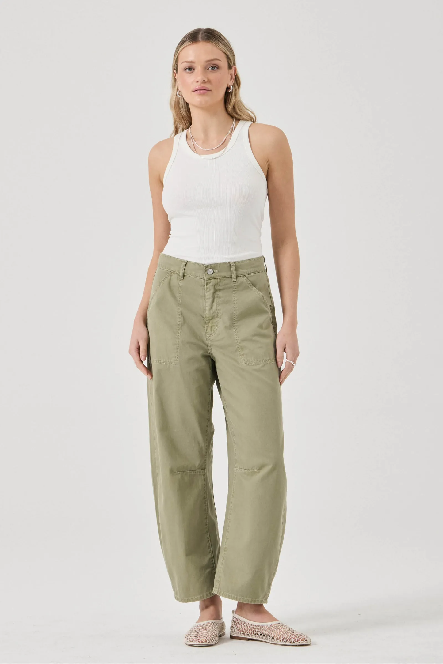 Gigi Barrel Drill Summer Olive