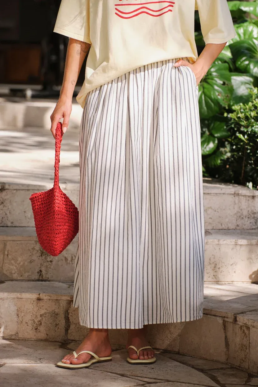 Florence Maxi Skirt Winter White True navy