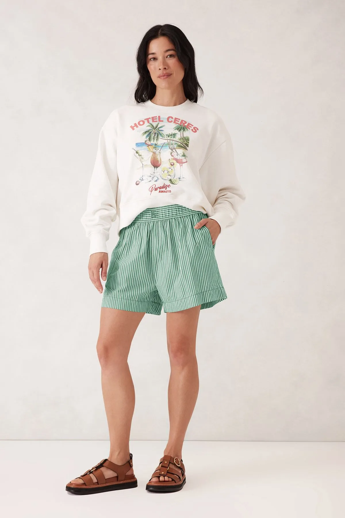 Mila Short Kelly Green Stripe