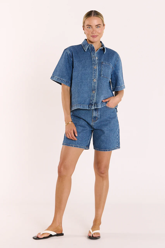 Grace Denim Short - Dark Blue