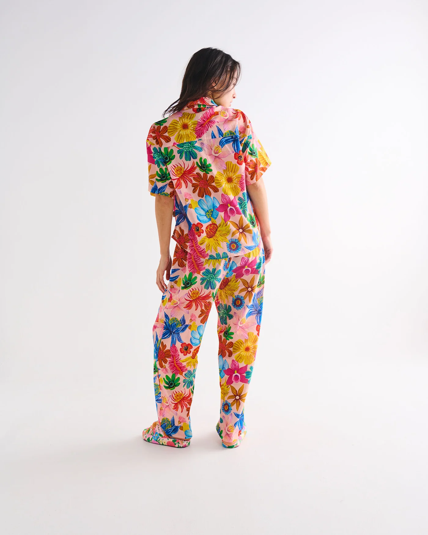 Wild Flowers In Bloom Short Sleeve Shirt & Pant Pyjama Set