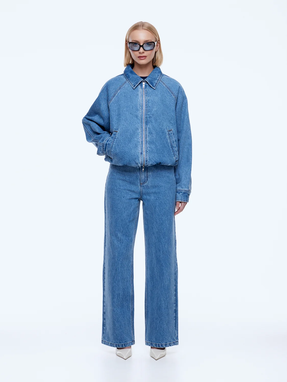 Billy Denim Bomber- Light Indigo