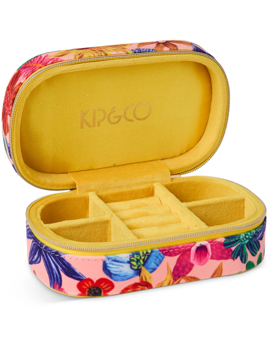 Wildflowers in Bloom Velvet Travel Jewellery Box