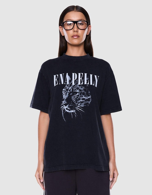 Ivy Relaxed Tee Vintage Black Cheetah
