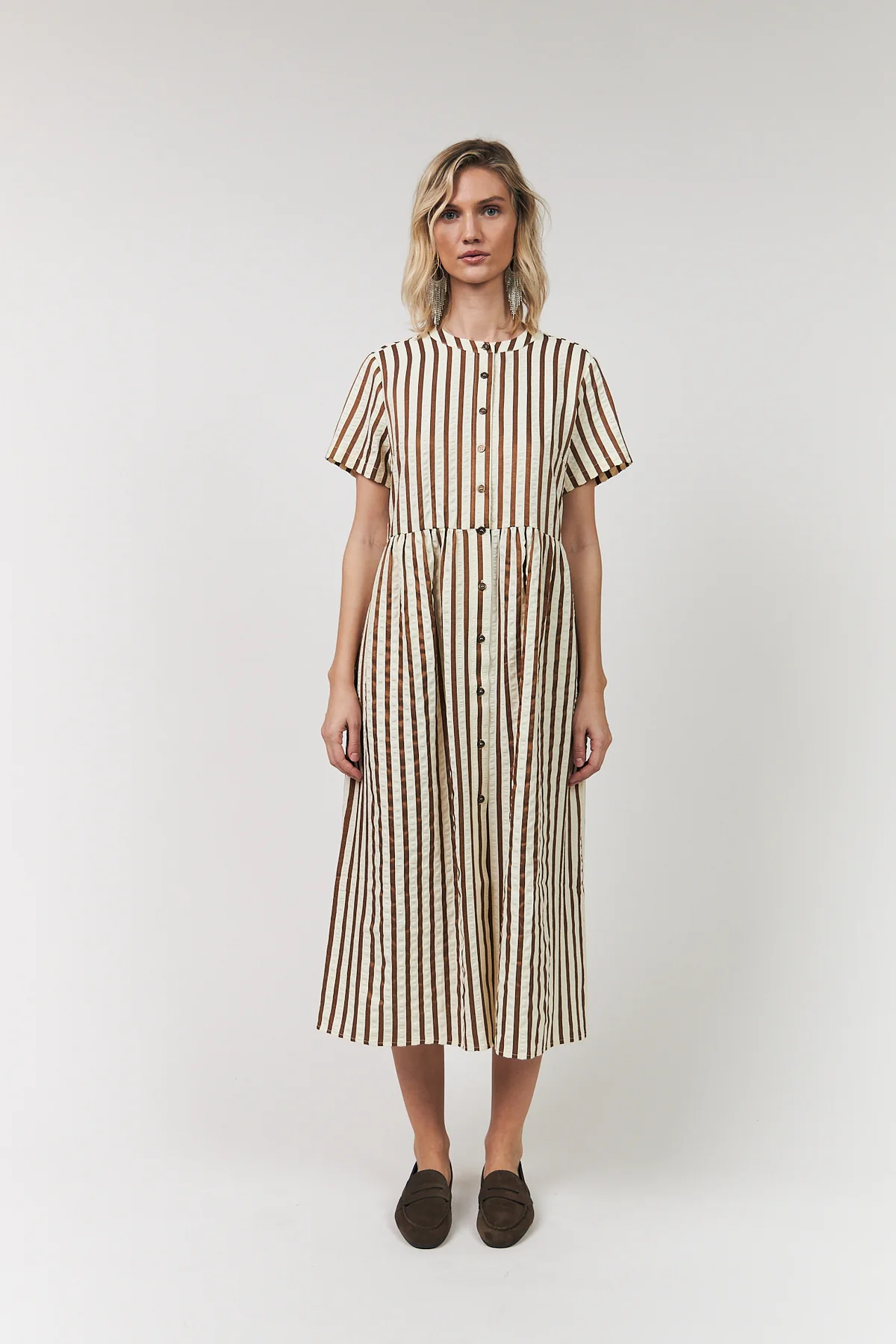 Maxi Dress- Dark Mokka Stripe