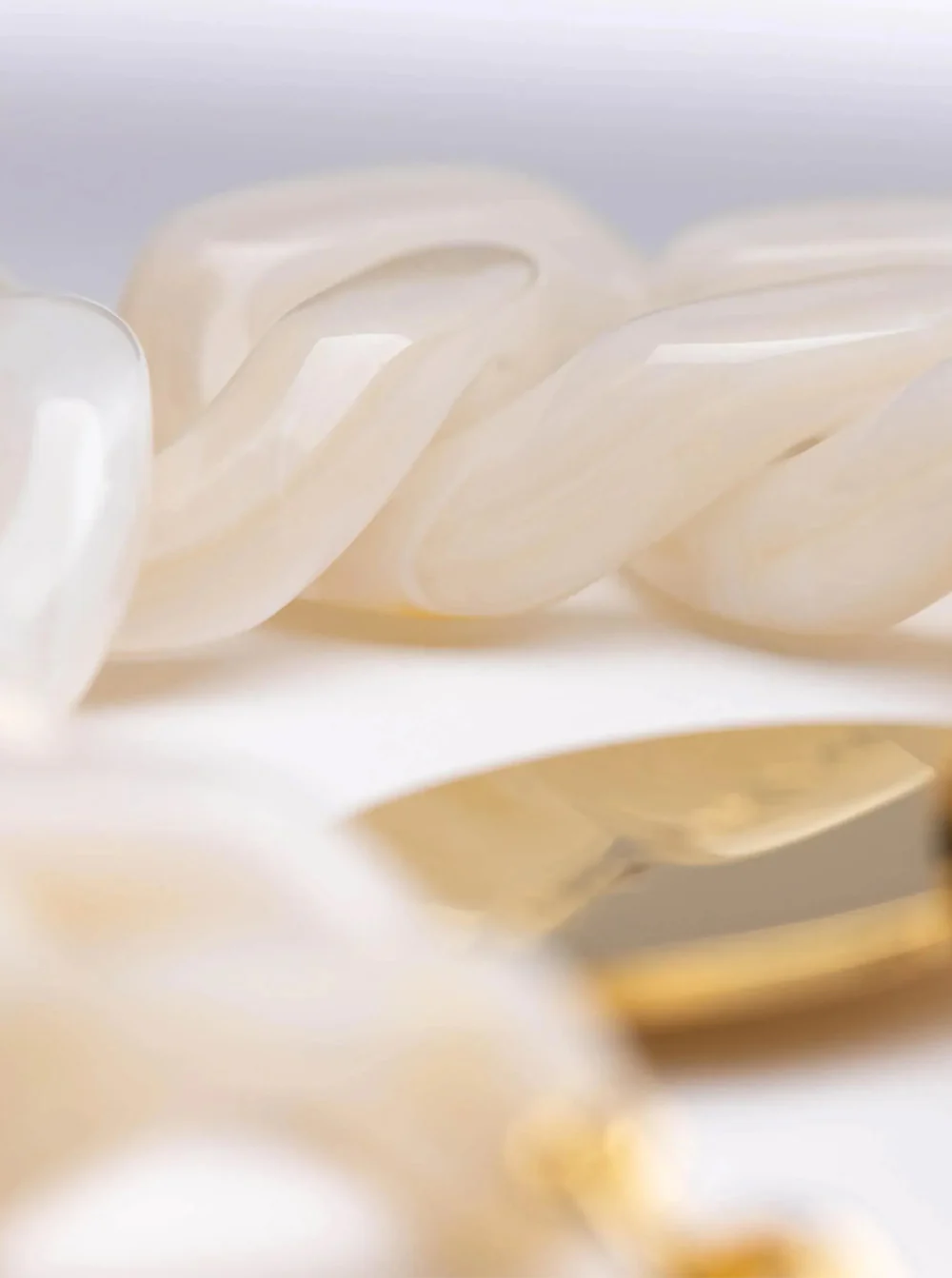 Flat Chain Bracelet Pearl Marble