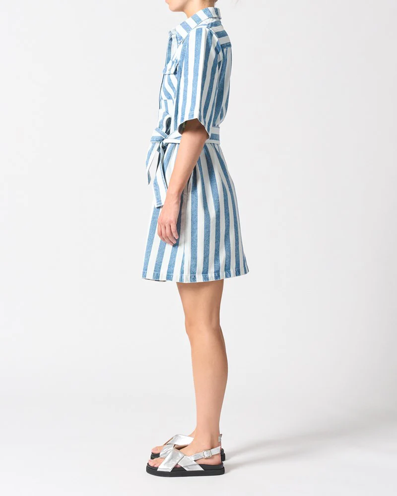Mayfair Dress Denim Stripe