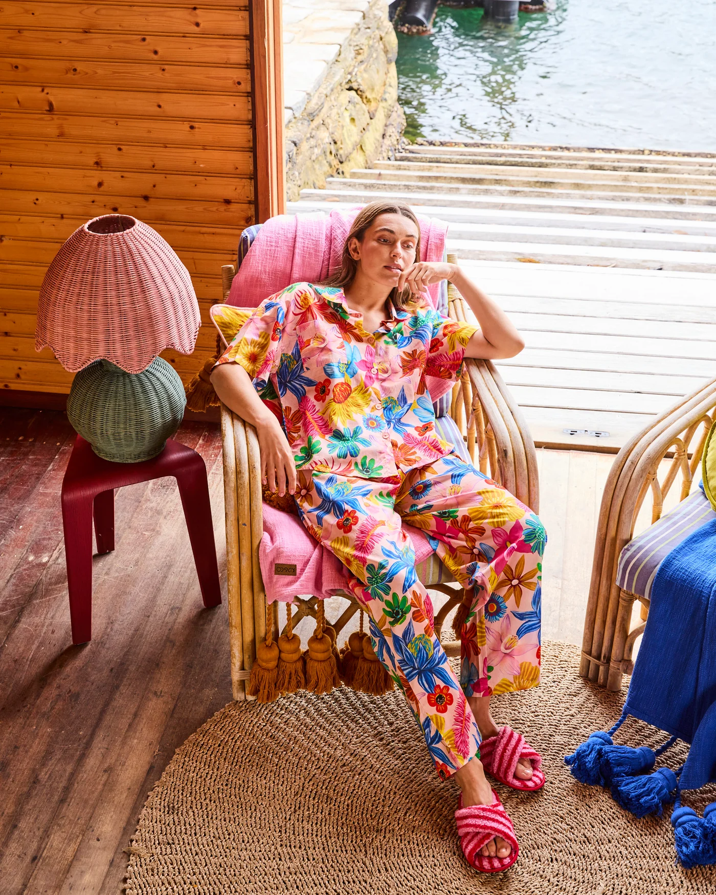 Wild Flowers In Bloom Short Sleeve Shirt & Pant Pyjama Set