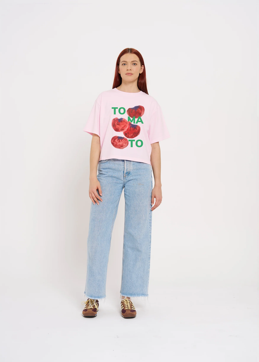 Tomato Tee Crop Pink