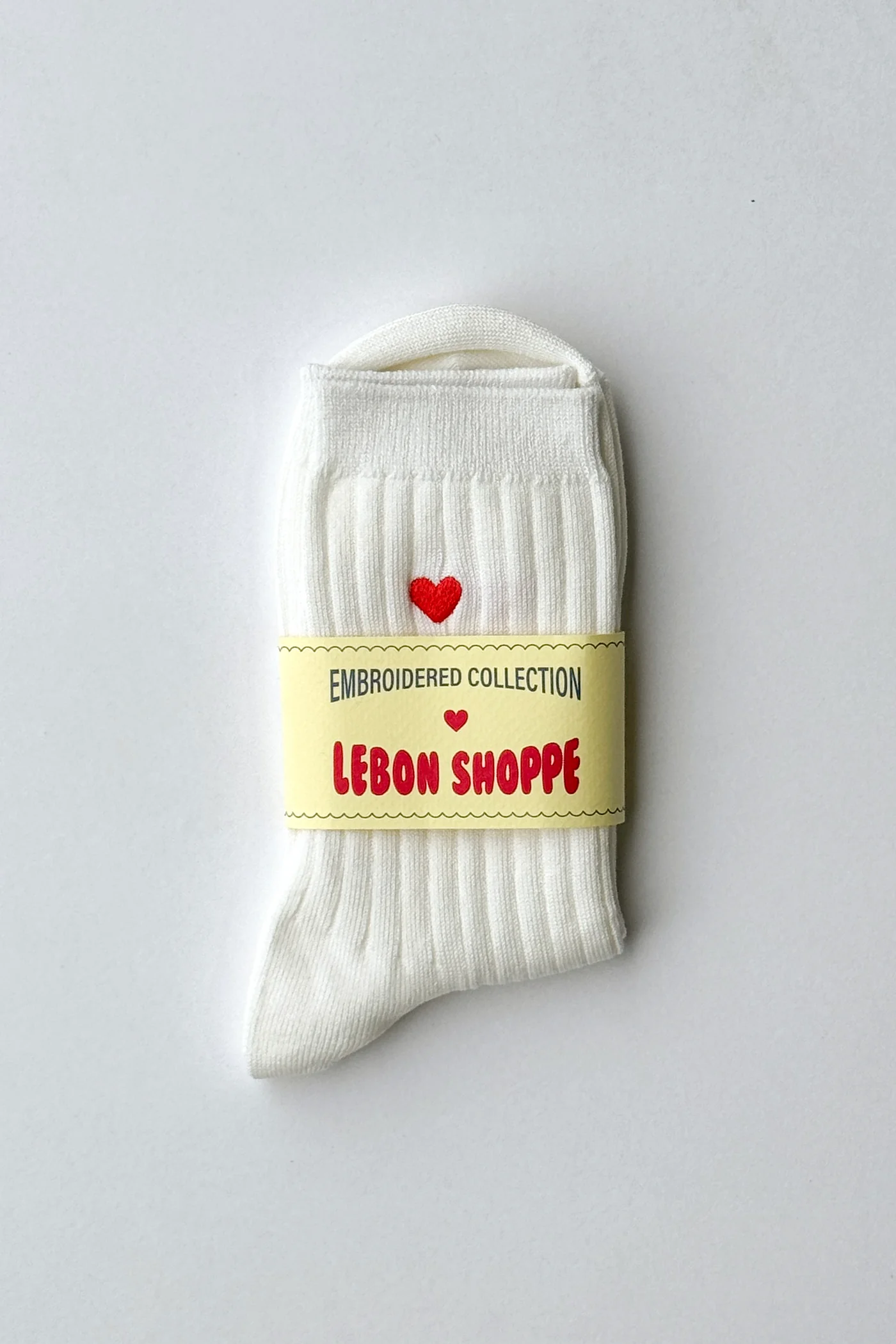 Embroidered Her Socks Mc Cotton White