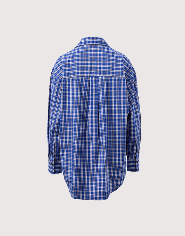 Peta Oversized Shirt - Polo Blue Check