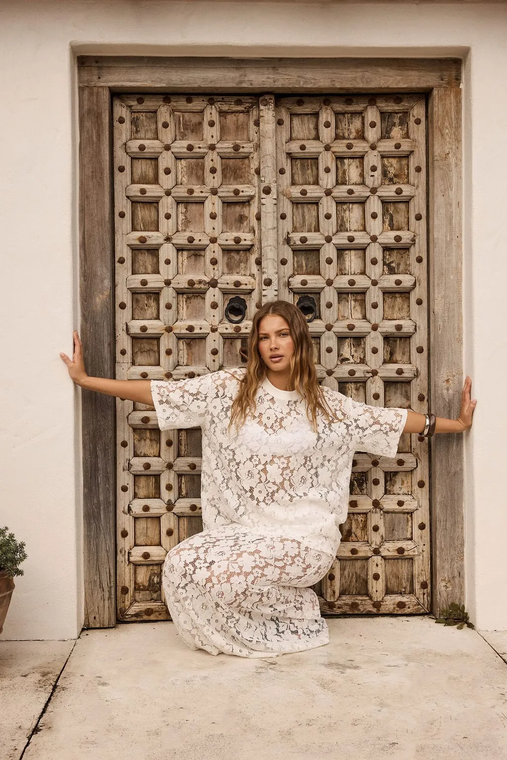 Ayla Lace Tee White