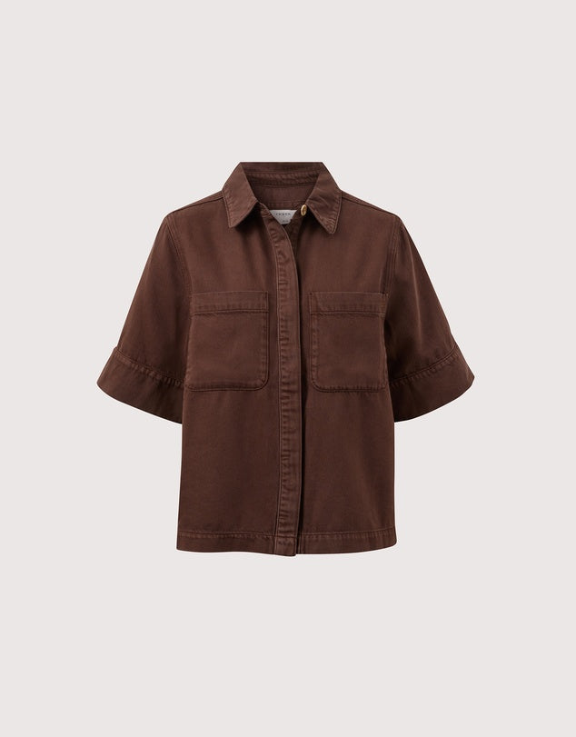 Noa Short Sleeve Shirt Chocolate
