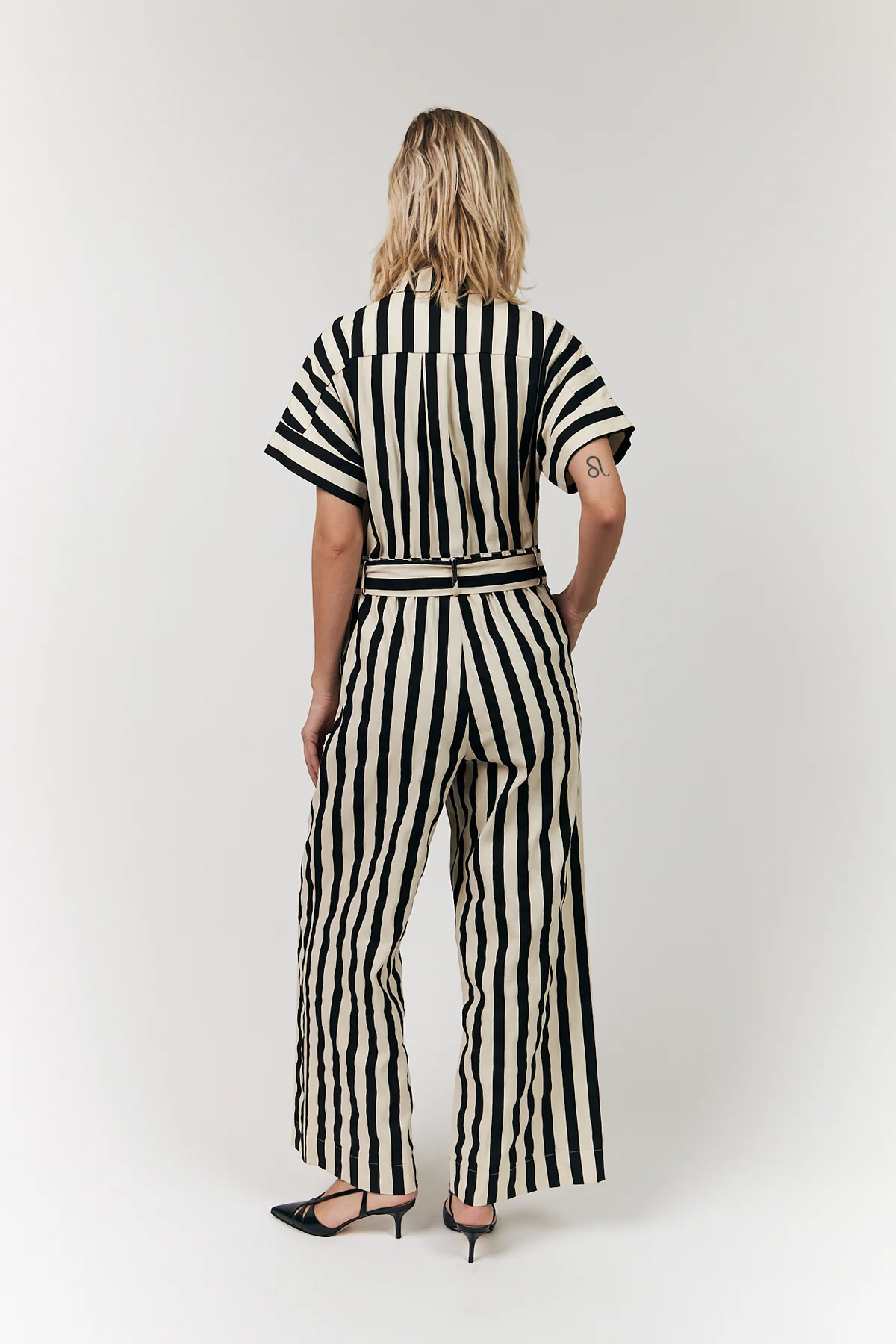 Black Stripe Jumpsuit