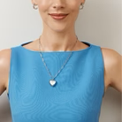 Ella Puffy Heart Necklace Silver