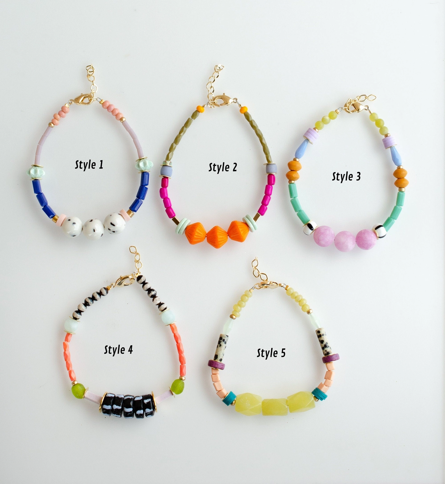 Colourful Beaded Stacking Bracelet- Style 1