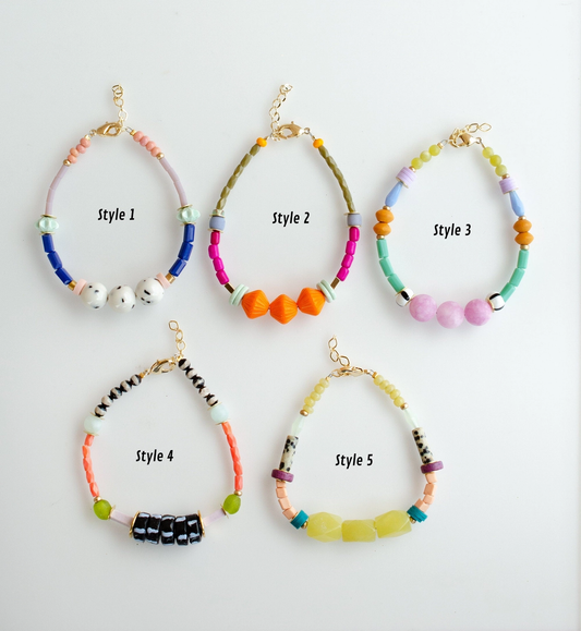 Colourful Beaded Stacking Bracelet- Style 1