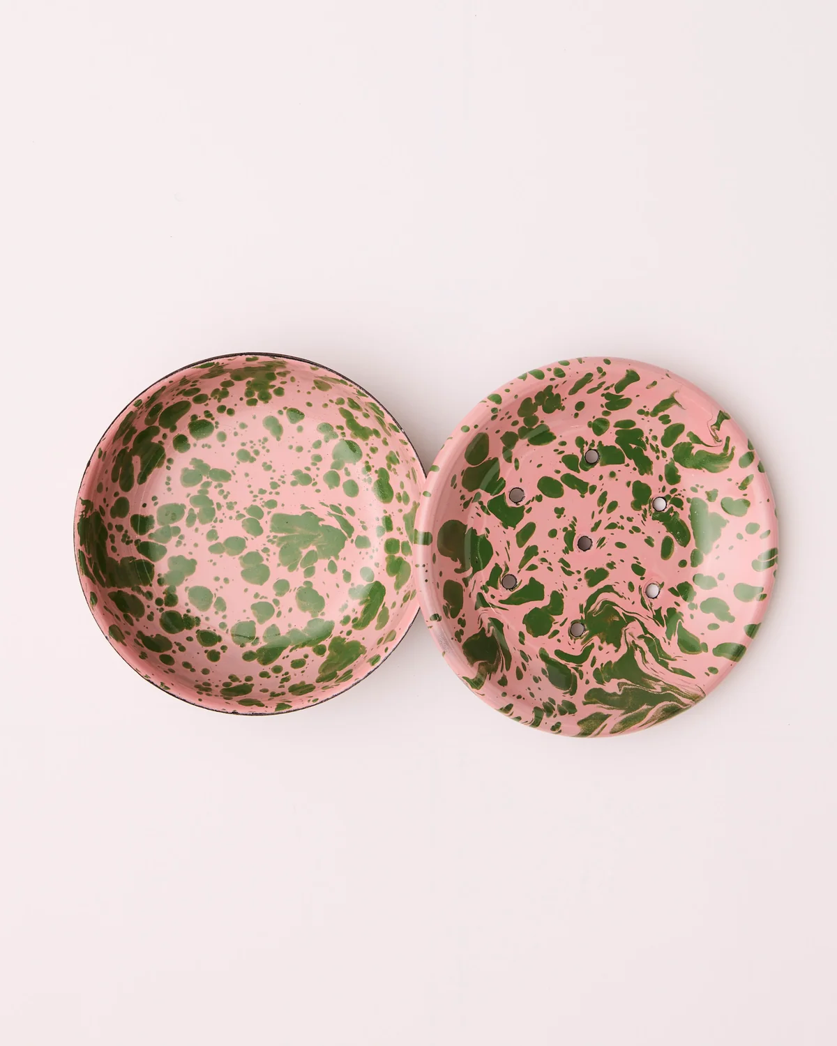 Enamel Soap Dish - Pink & Green