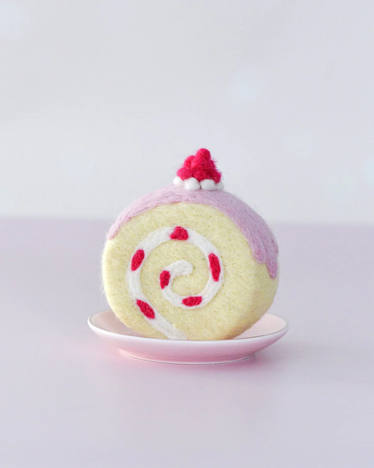 Felt Strawberry Swiss Roll