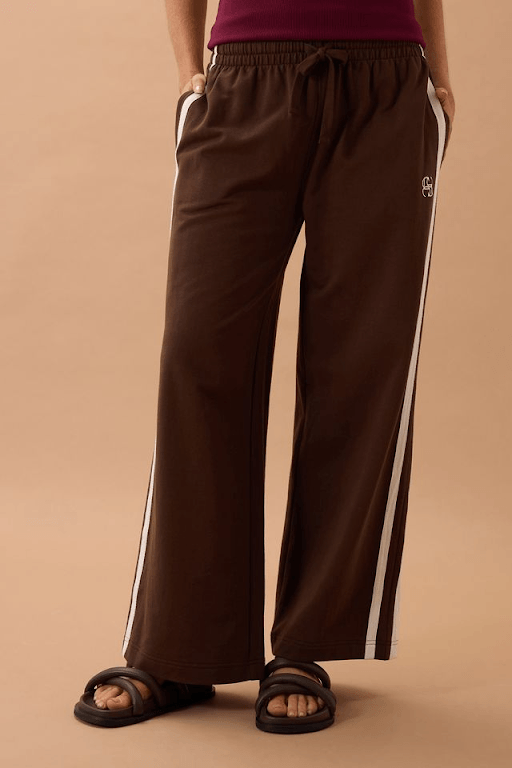 Wide Leg Terry Trackpant Chocolate