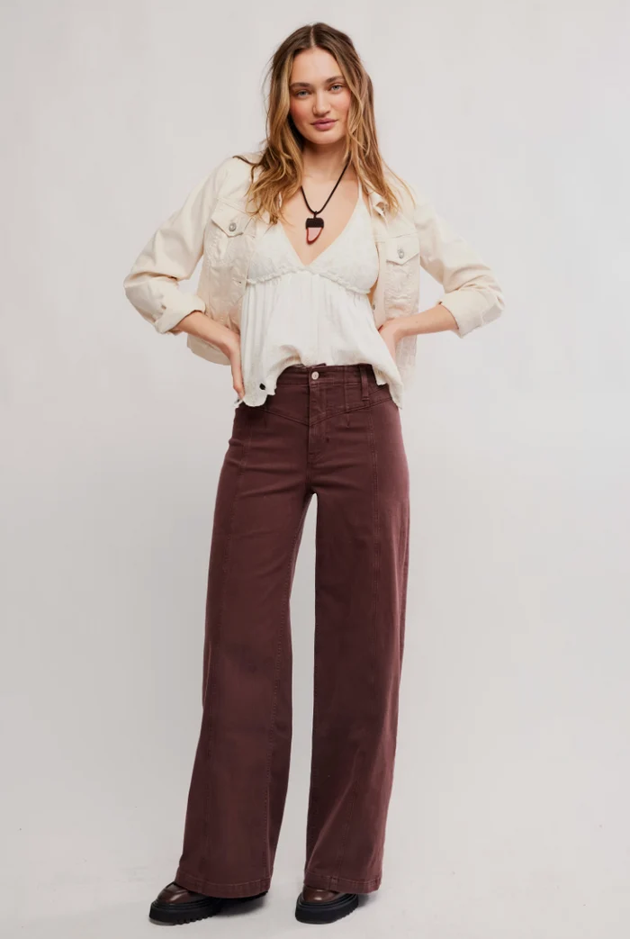 Libre Wide Leg Jeans Rum Running