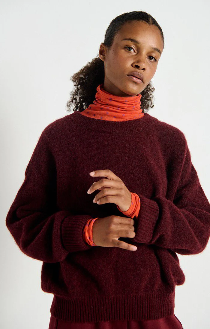 American Vintage Ribber Vitow Sweater Grenat