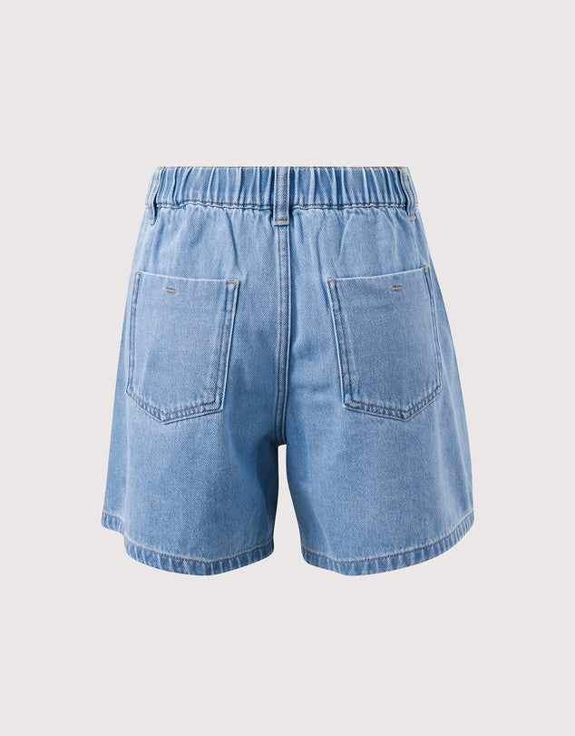Pearl Pleat Short Vintage Blue