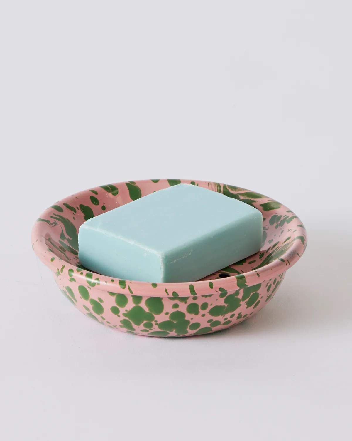 Enamel Soap Dish - Pink & Green