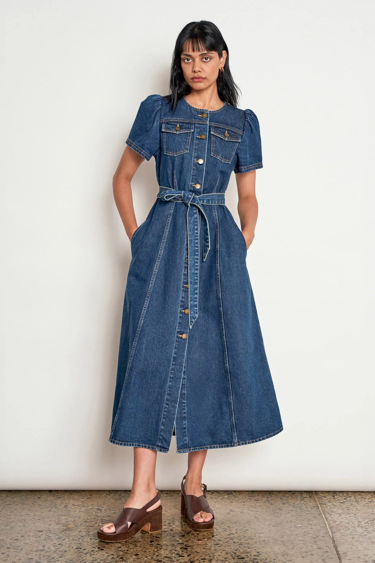 Allude Dress Indigo Denim