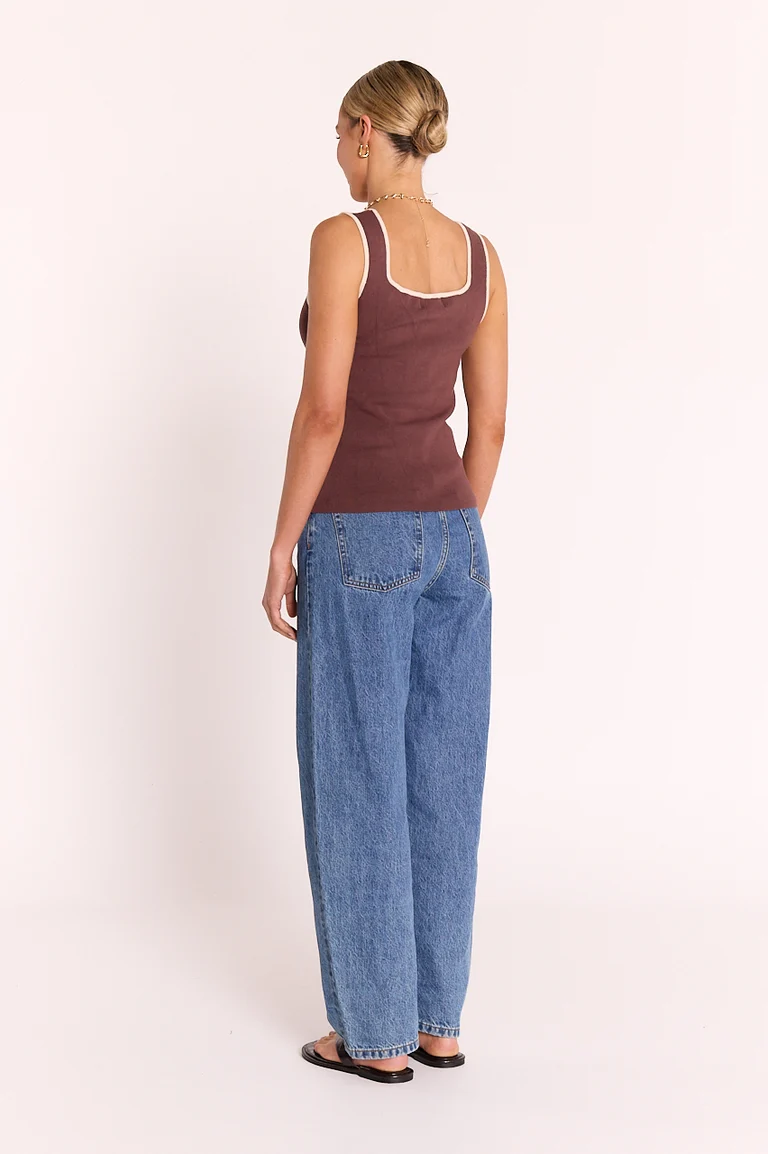 Millie Contrast Tank Chocolate Cream