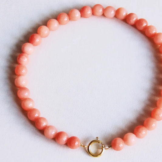 Natural Stone Bead Necklace Coral