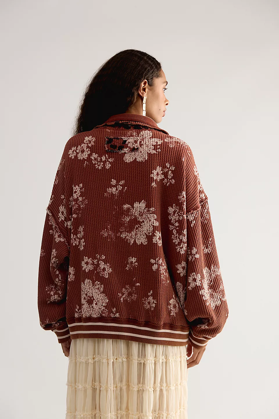 We The Free Print Mix Zip-Up Cardi
