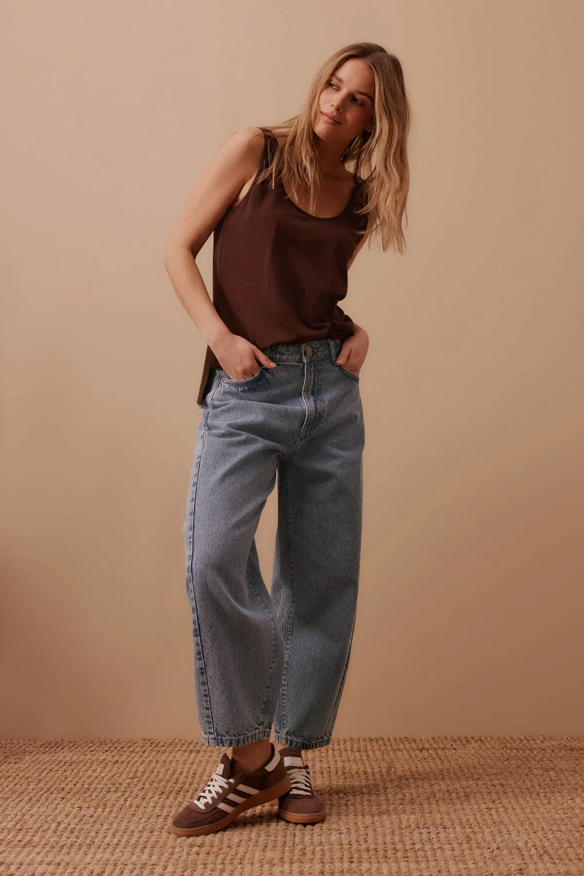 Bloom Slouchy Scoop Tank Chocolate